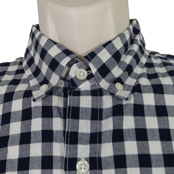 J Crew Slim Fit Blue Gingham Check Plaid Button Down Shirt Men Size M Long Slv - Picture 3 of 13